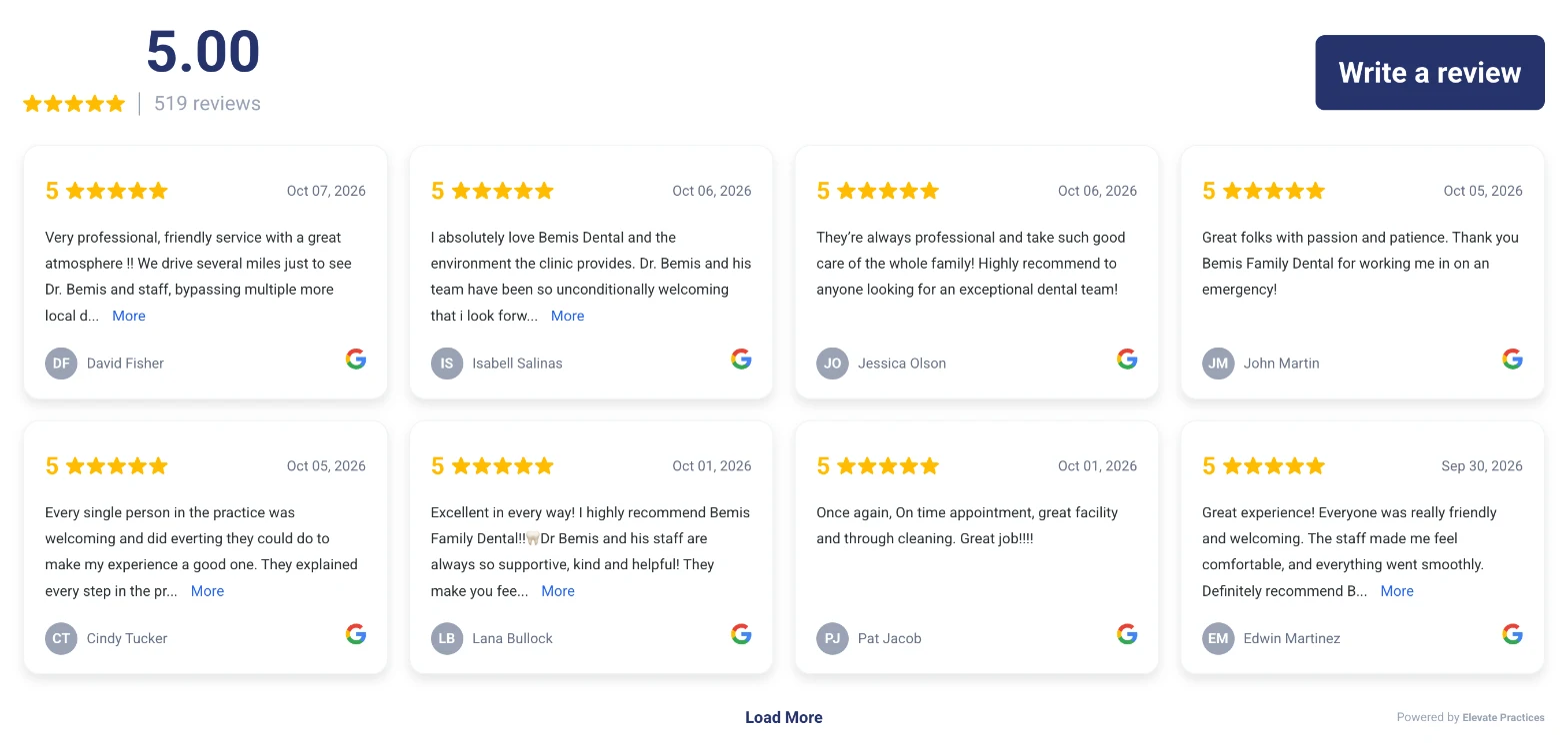 Imagen del widget de reseñas de Google en vivo